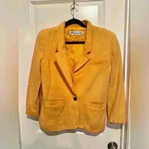 CHAUS YELLOW BLAZER JACKET Size 16 Women’s